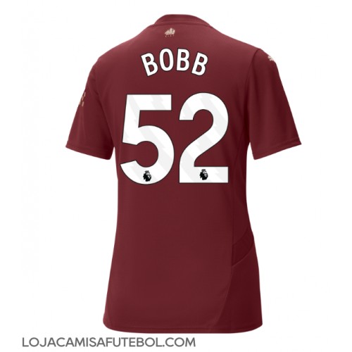 Camisa de Futebol Manchester City Oscar Bobb #52 Equipamento Alternativo Mulheres 2024-25 Manga Curta